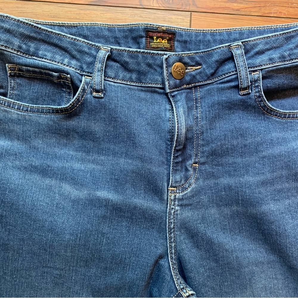 Vintage Y2K Lee Capri Jeans Size 12 32" Waist Denim Pants Womens - Picture 4 of 12